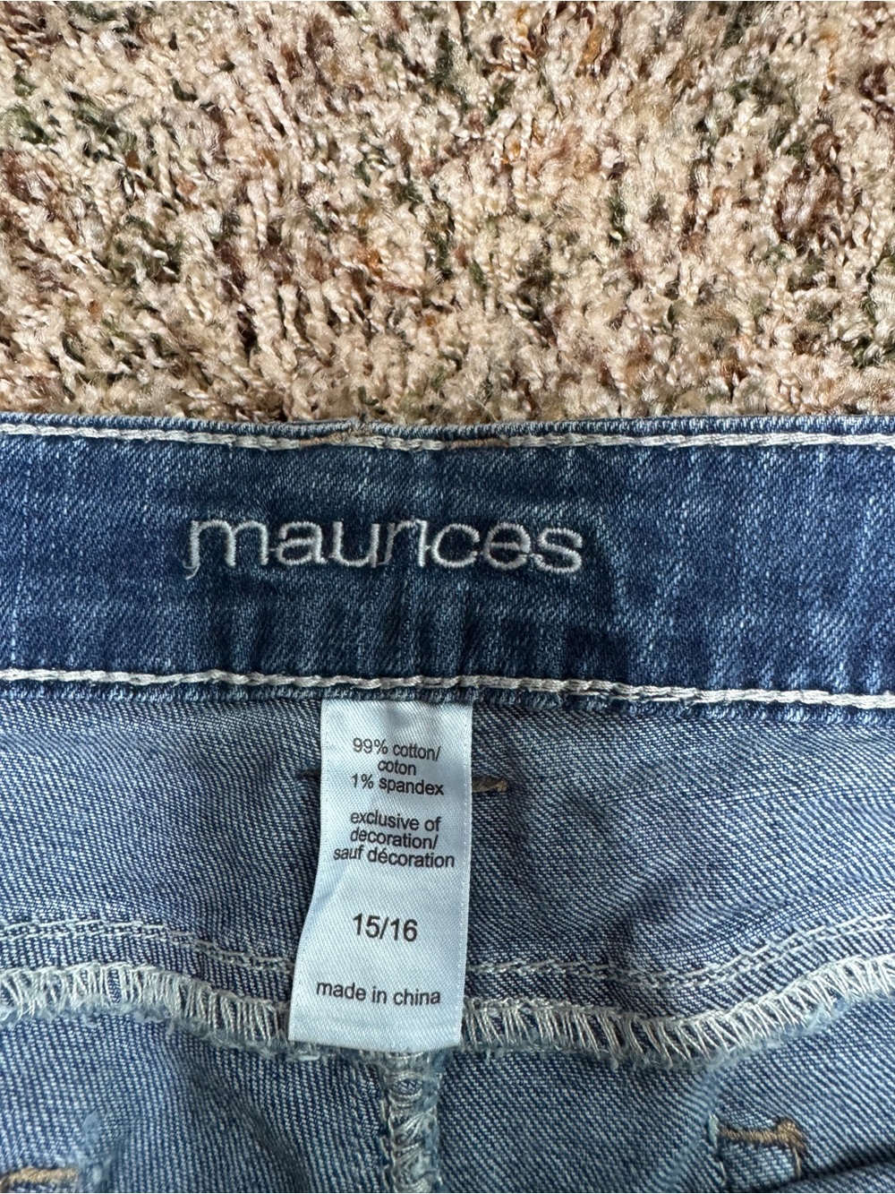 Maurices Women’s Dark Blue Denim Shorts with Embroidered Back Pocket - Picture 5 of 5